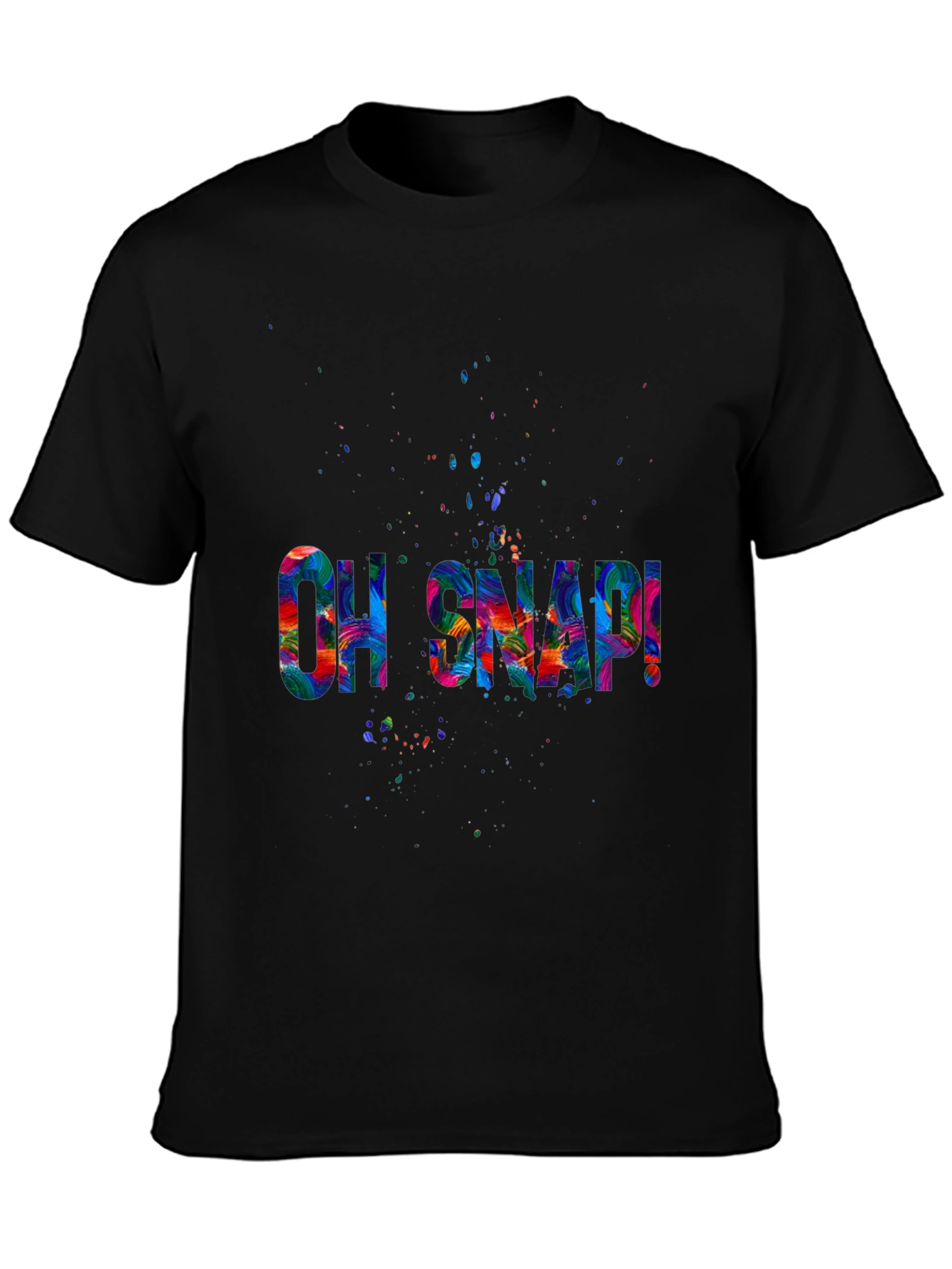 Oh Snap! Graphic Tee - Vibrant Print Black T-Shirt