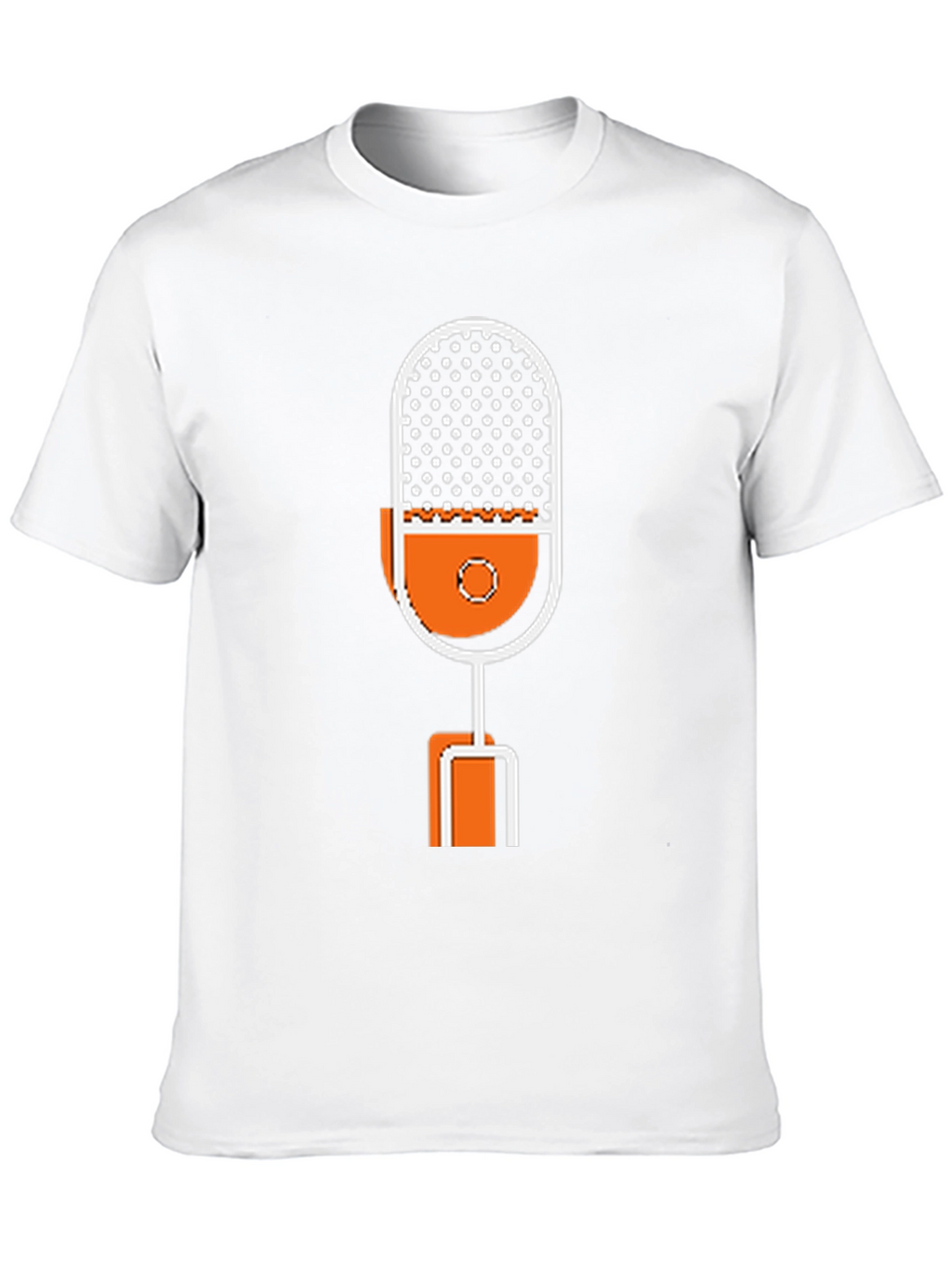 Retro Microphone Graphic Tee - Black Cotton T-Shirt