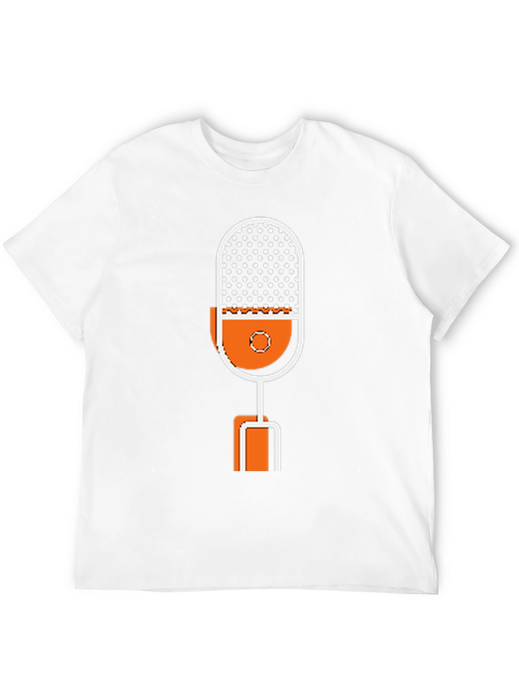 Retro Microphone Graphic Tee - Black Cotton T-Shirt
