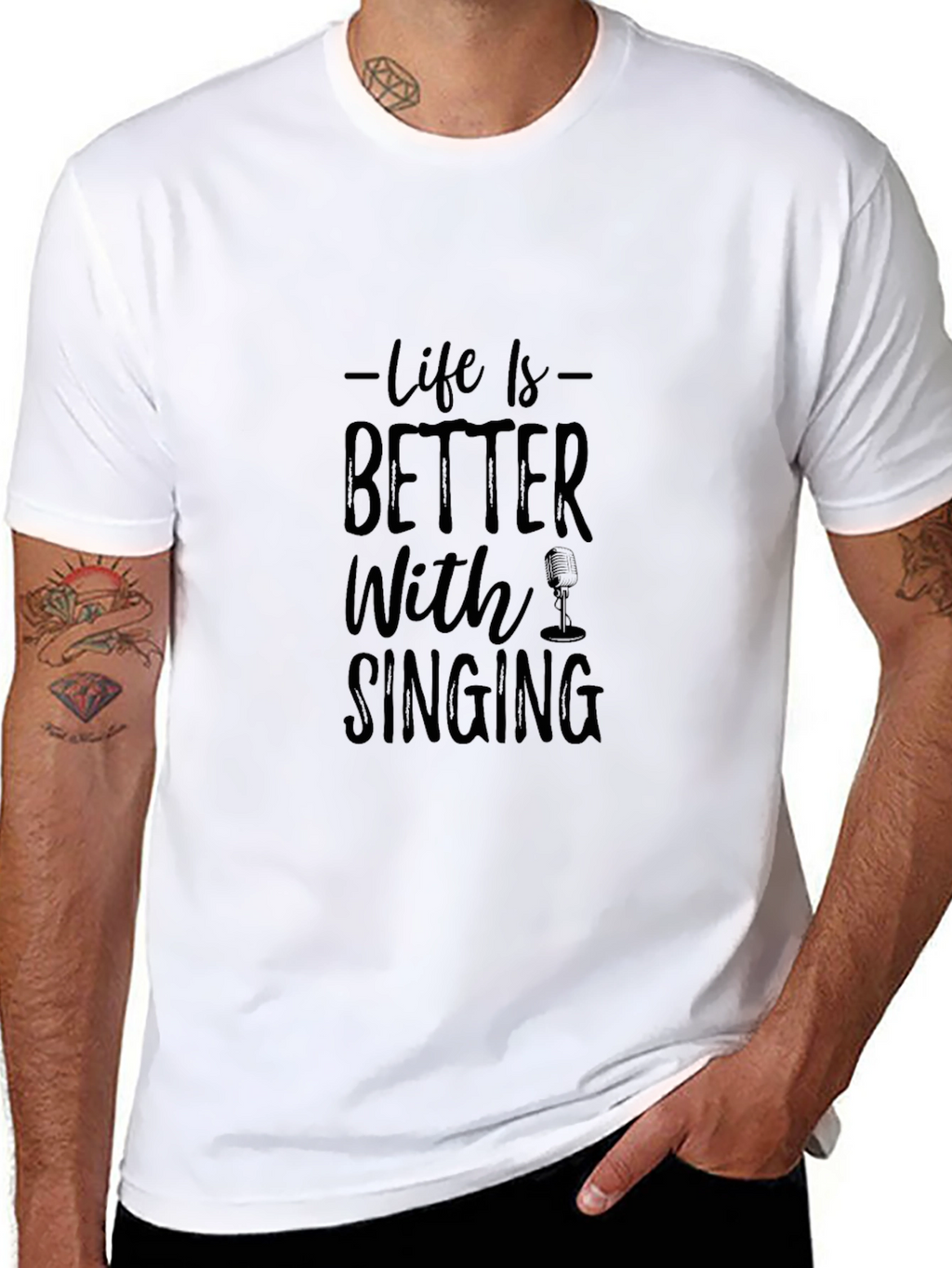 Life is Better With Singing Black Graphic Tee