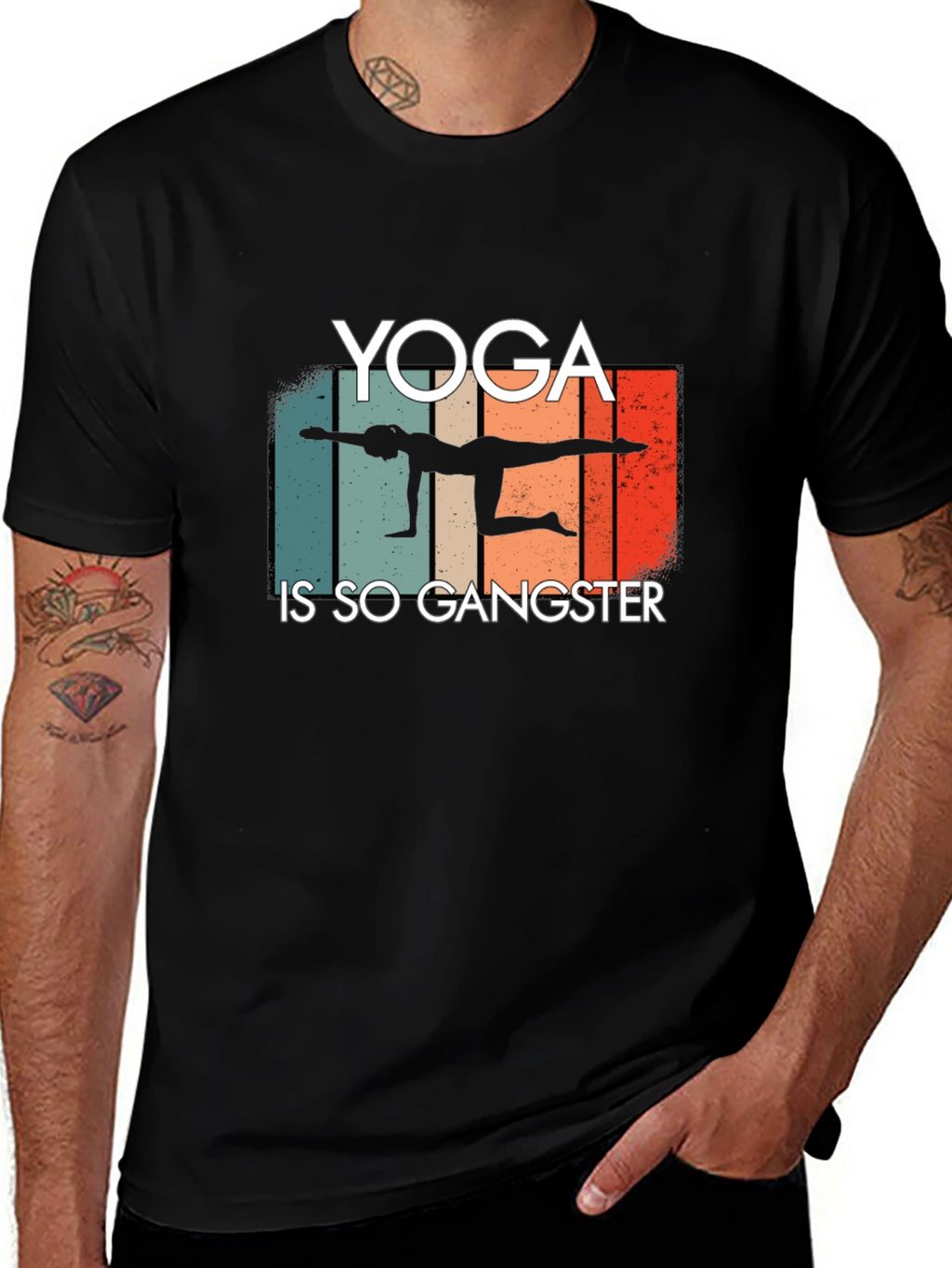 Yoga is so Gangster Black Graphic Tee
