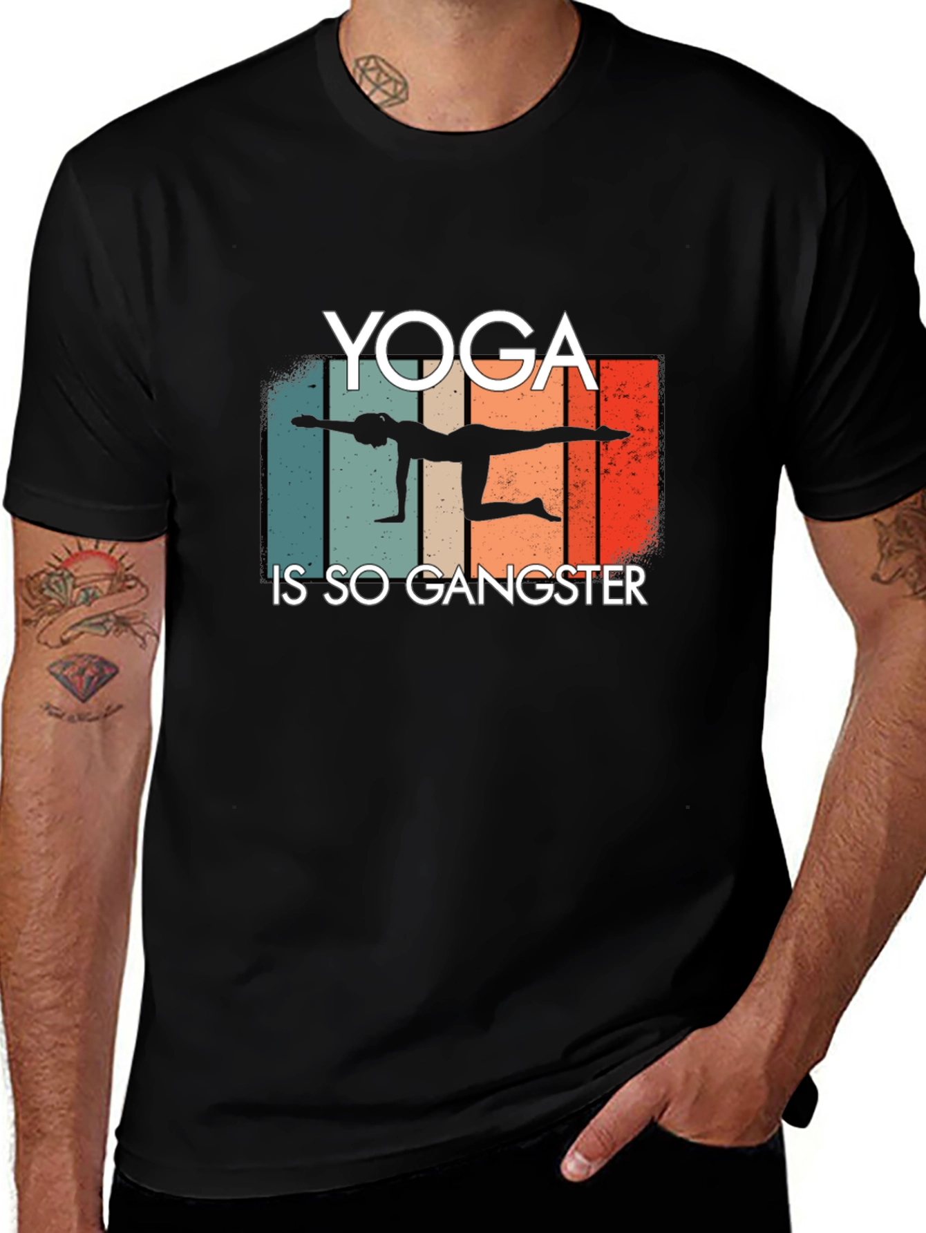 Yoga is so Gangster Black Graphic Tee