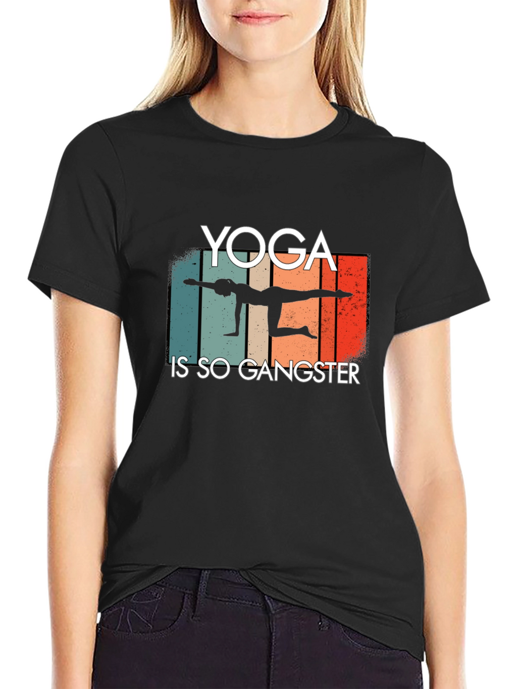 Yoga is so Gangster Black Graphic Tee