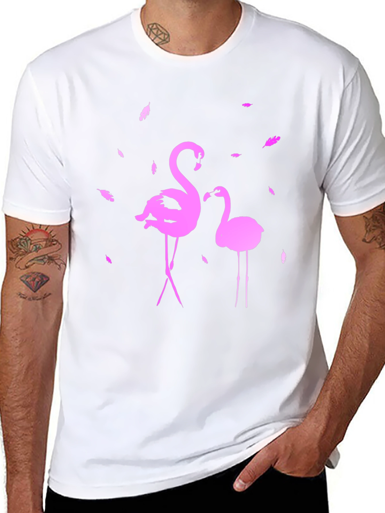Flamingo Graphic Tee - Stylish Black T-Shirt