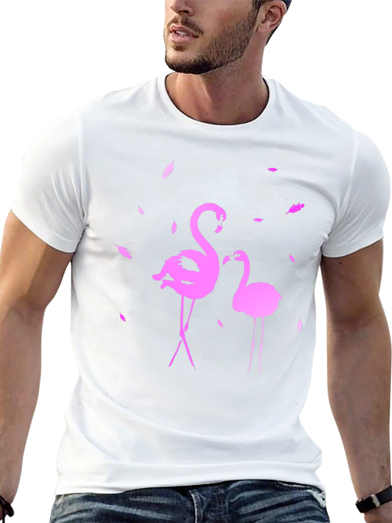 Flamingo Graphic Tee - Stylish Black T-Shirt