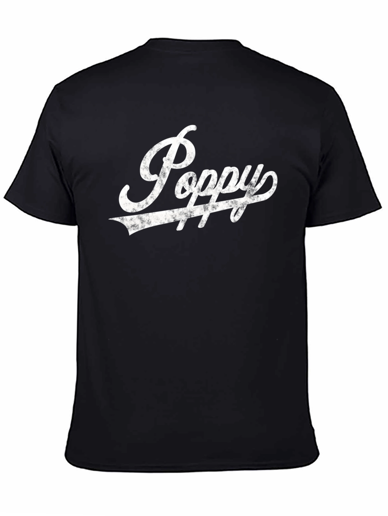 Poppy Vintage Style Black T-Shirt