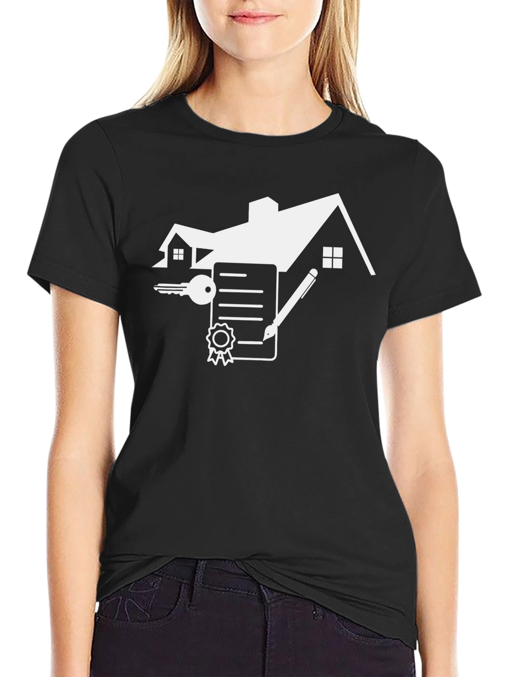Realtor House Key Contract Black T-Shirt