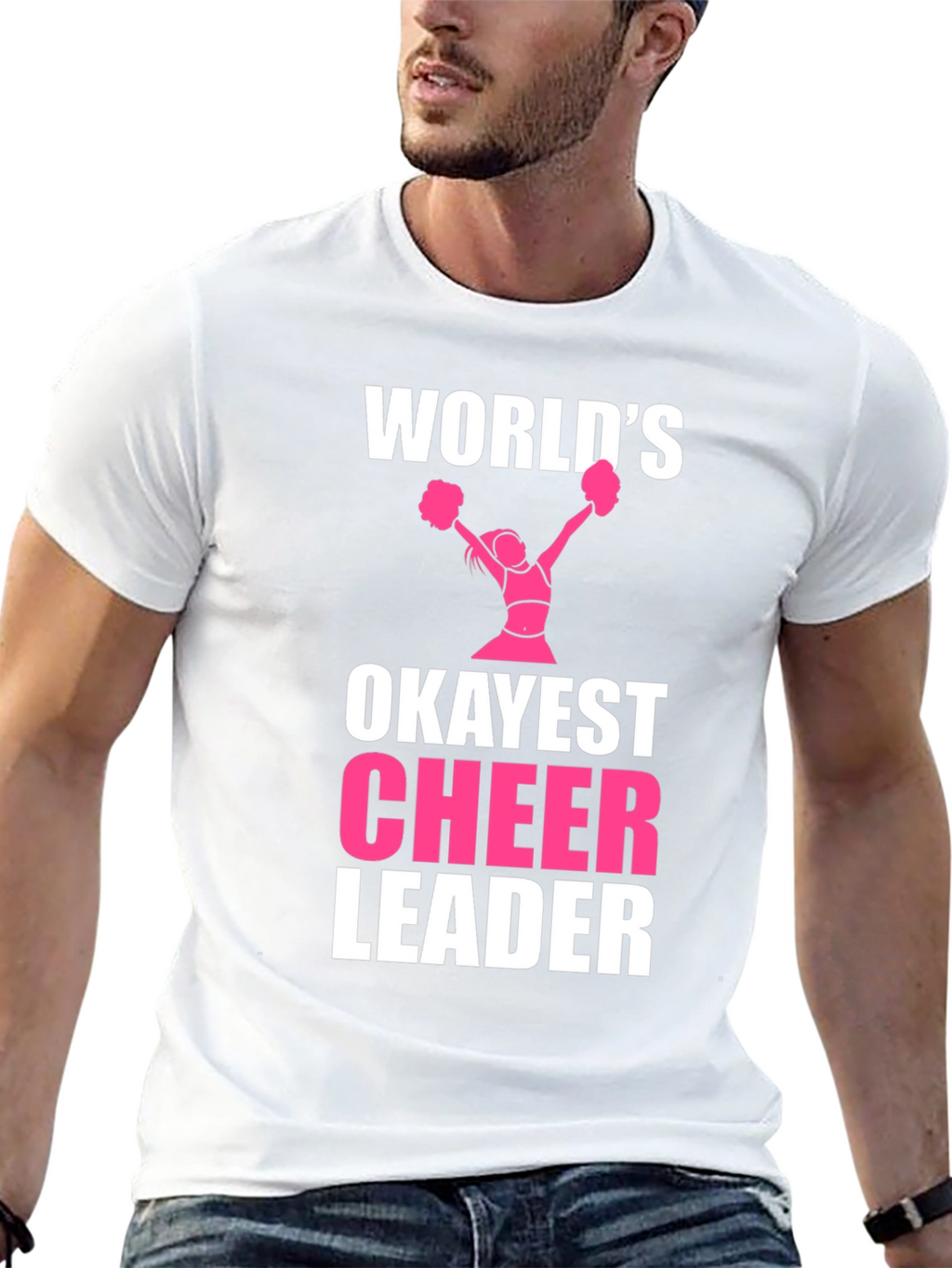 Worlds Okayest Cheerleader Black T-Shirt
