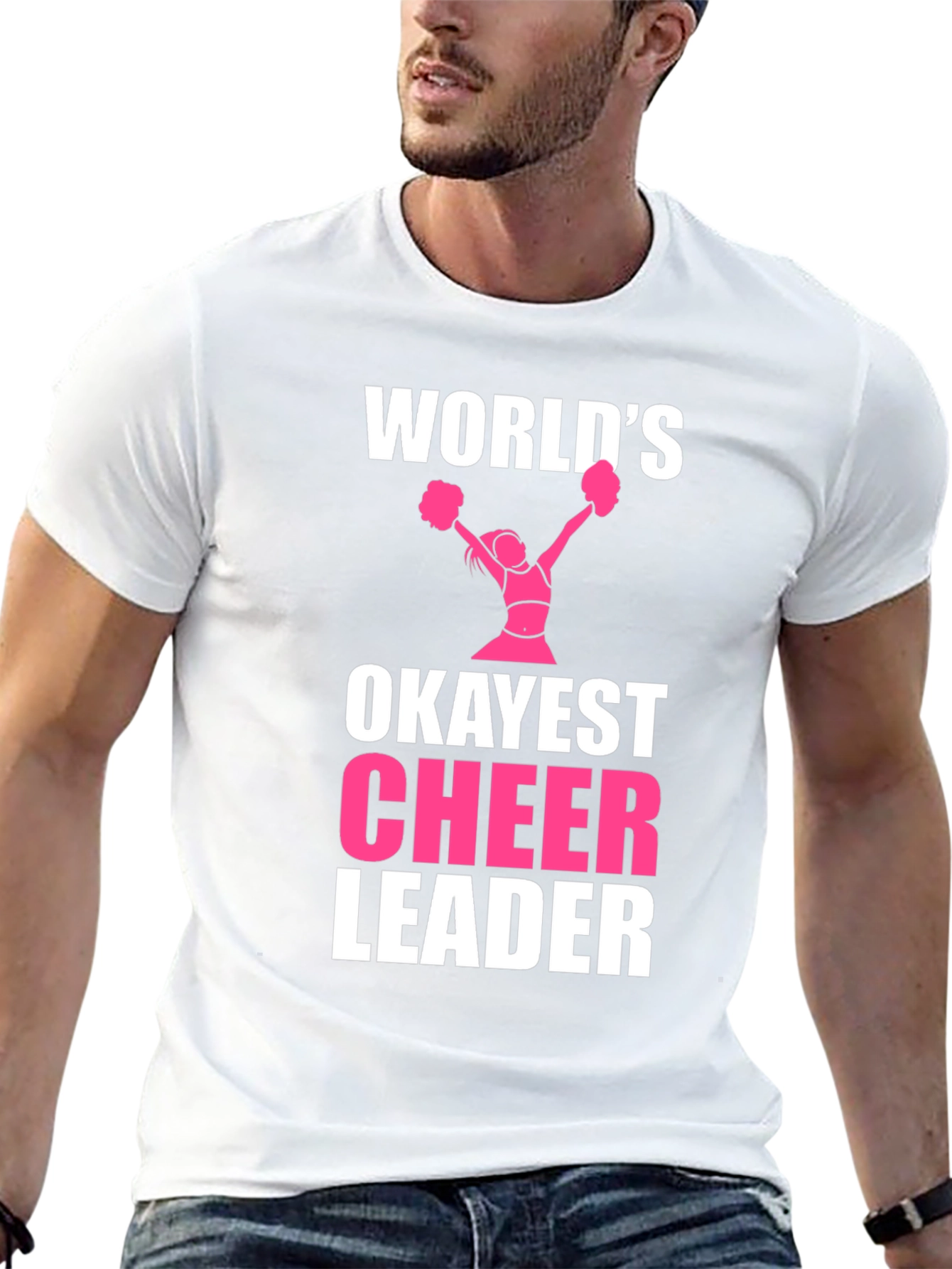 Worlds Okayest Cheerleader Black T-Shirt