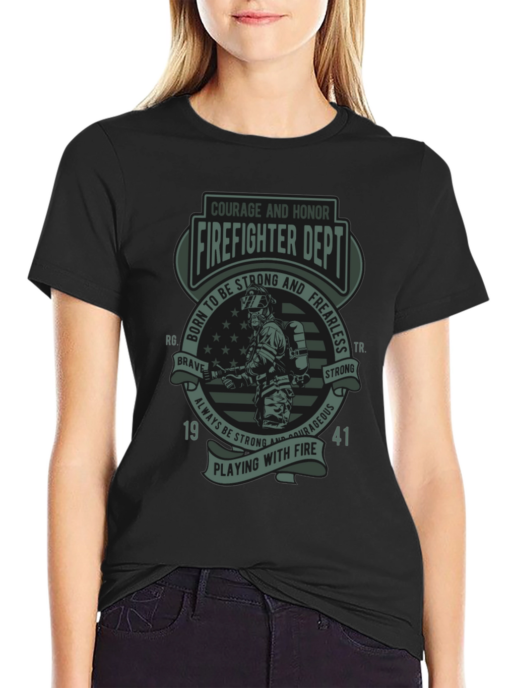 Firefighter Dept. T-Shirt - Courage & Honor Design