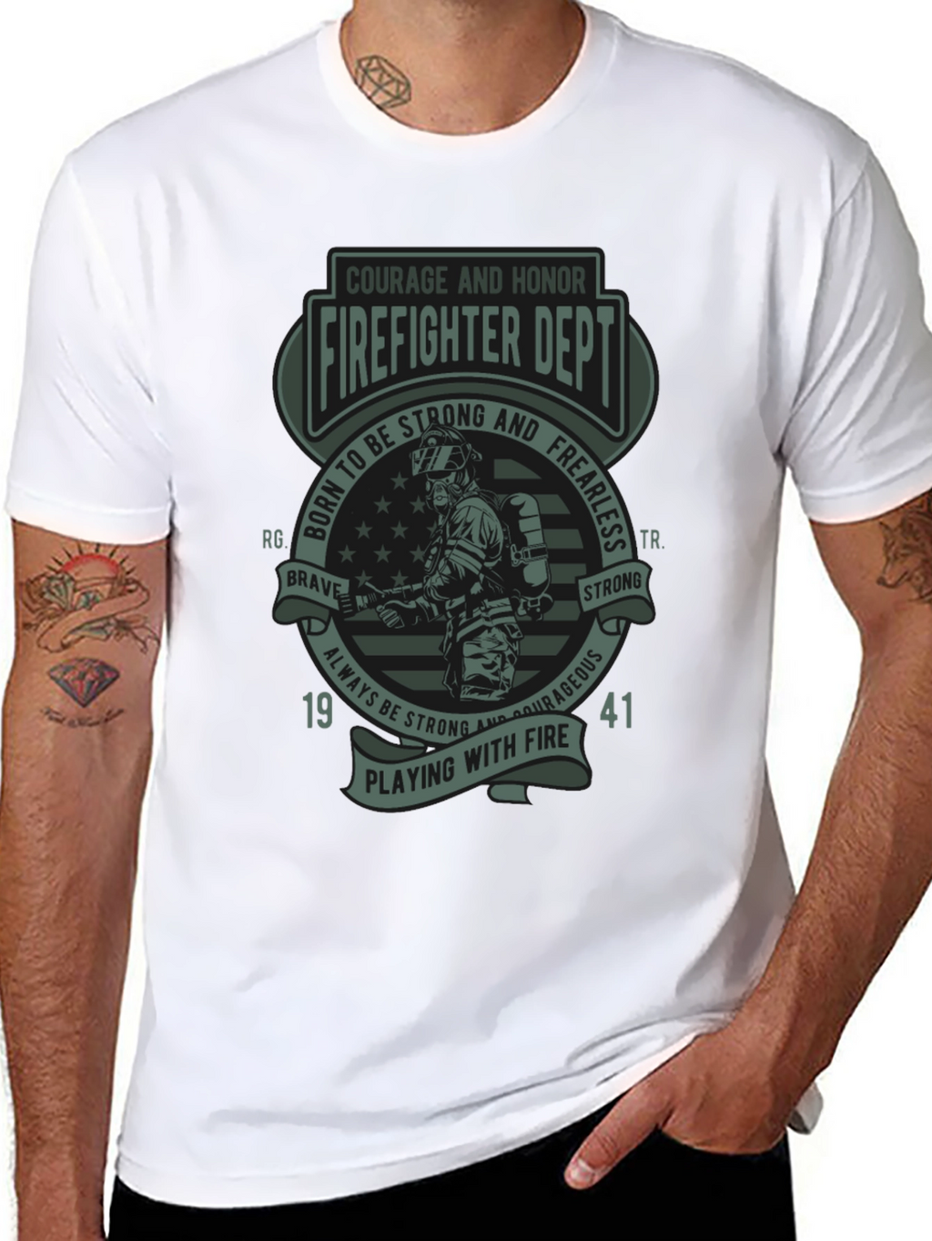 Firefighter Dept. T-Shirt - Courage & Honor Design