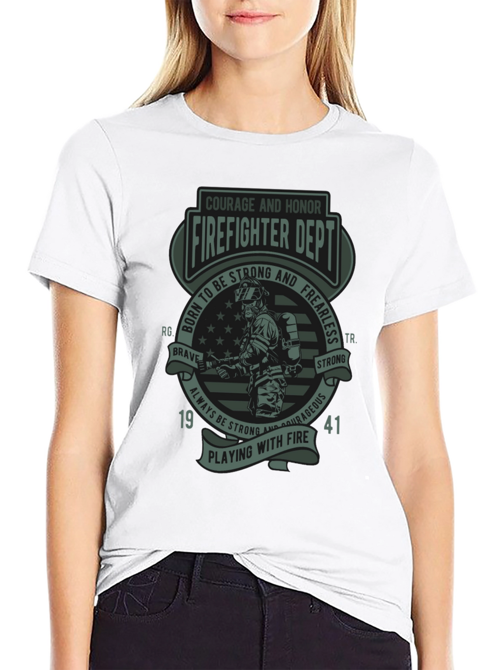 Firefighter Dept. T-Shirt - Courage & Honor Design