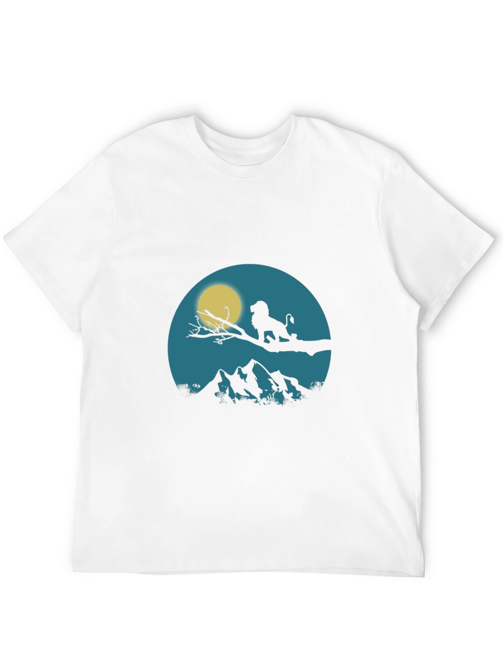 Lion King Silhouette Graphic Print Crew Neck Tee