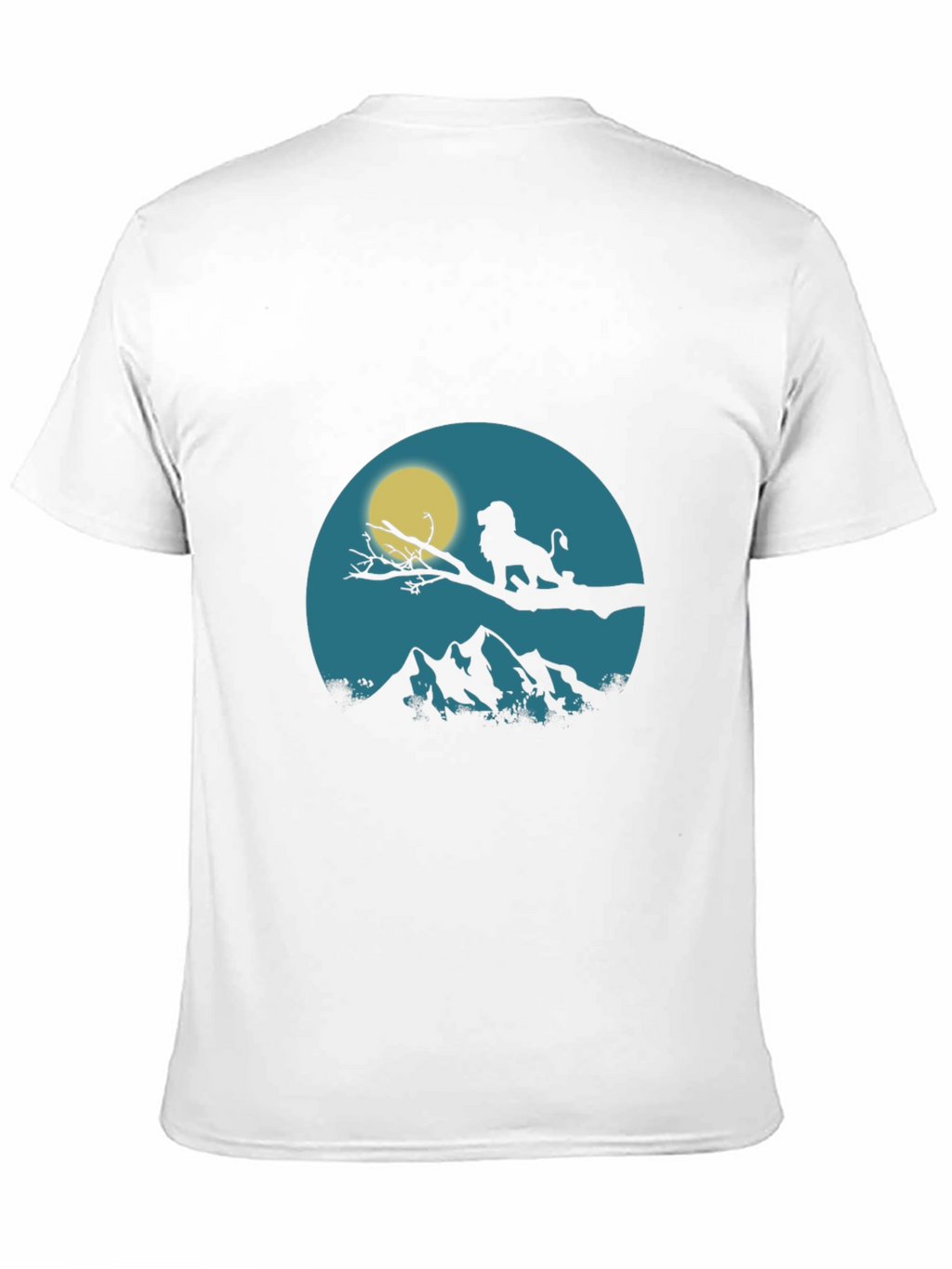 Lion King Silhouette Graphic Print Crew Neck Tee