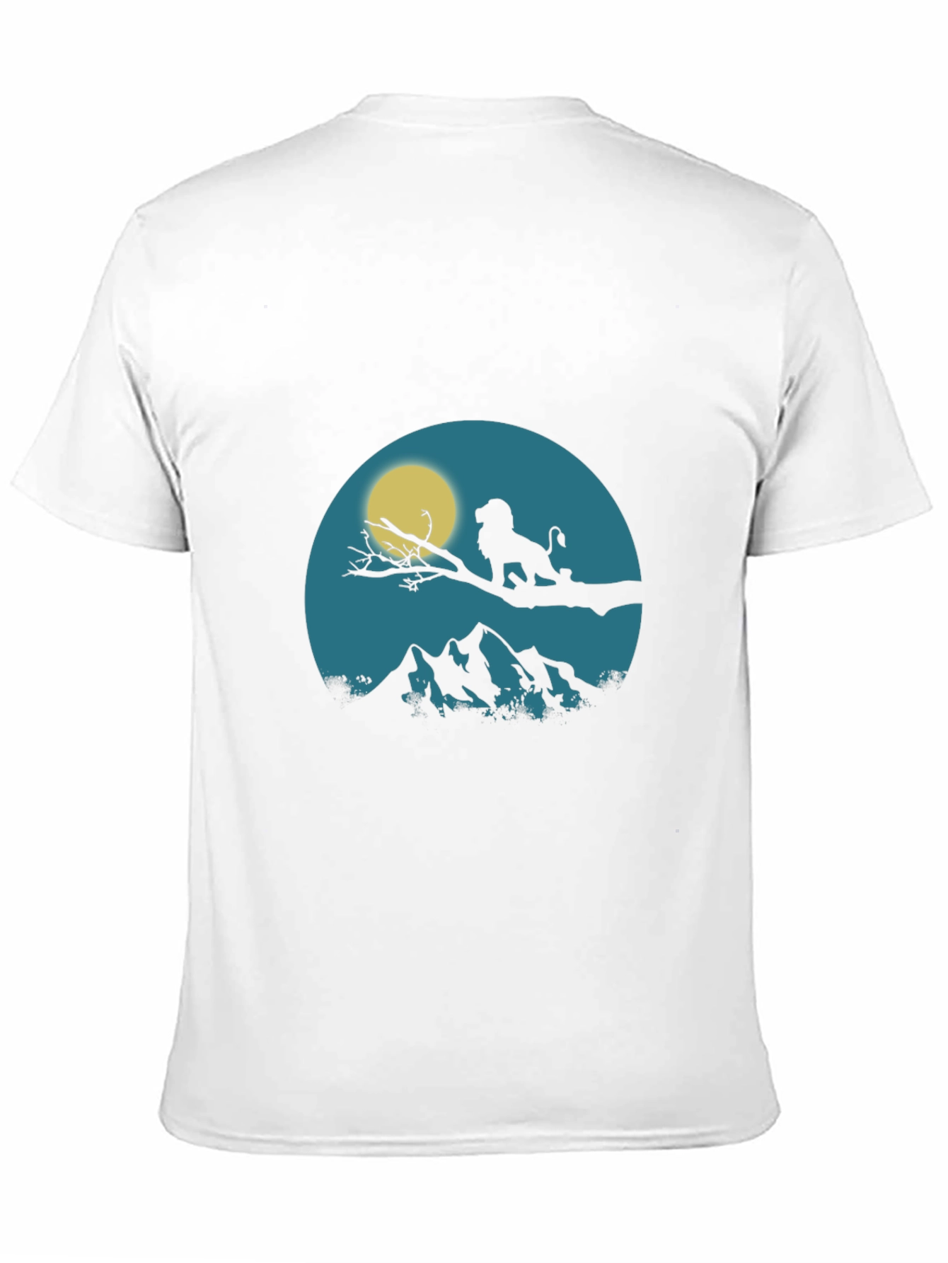 Lion King Silhouette Graphic Print Crew Neck Tee