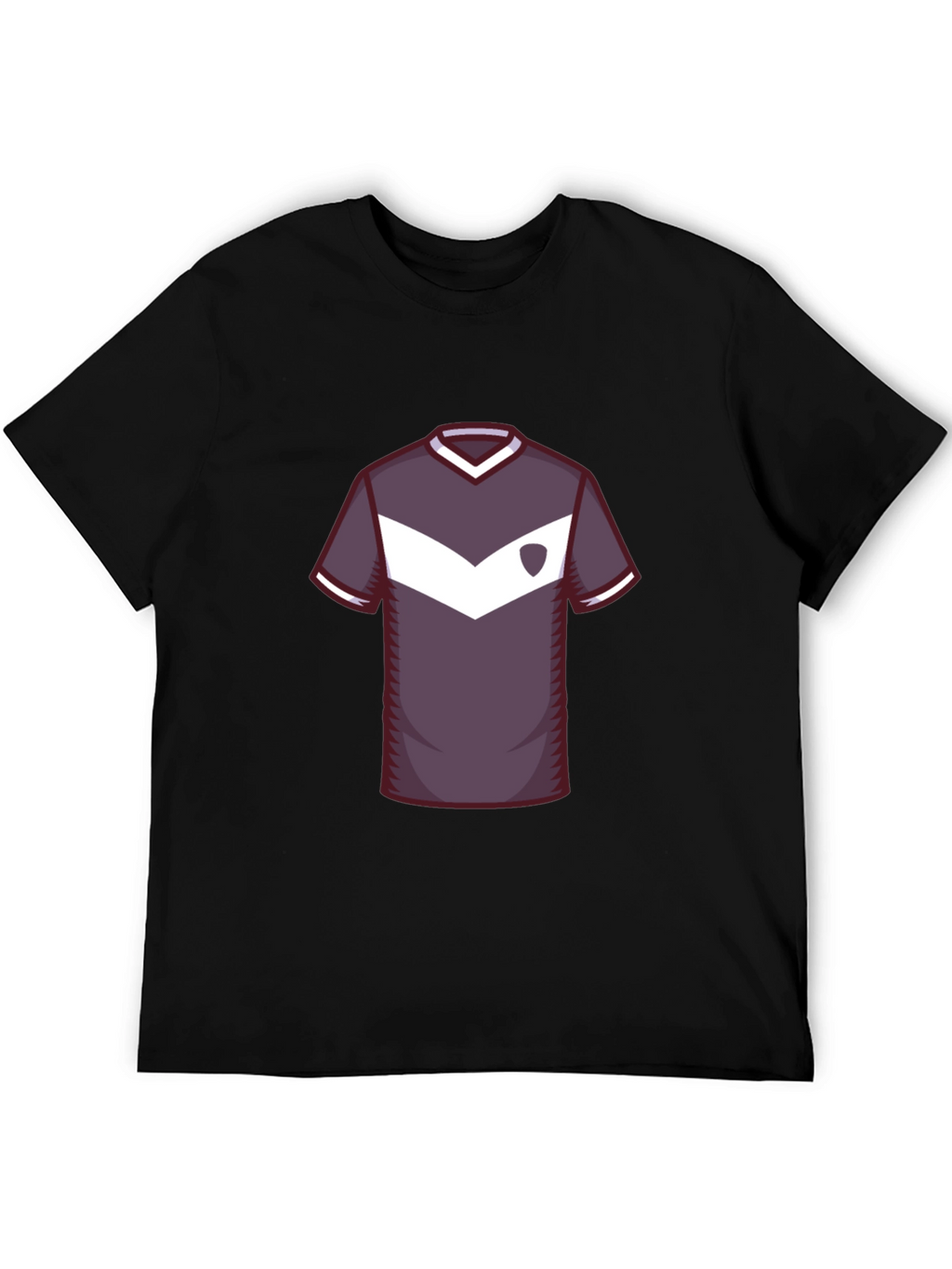 Stylish Soccer Jersey Graphic Tee - Black