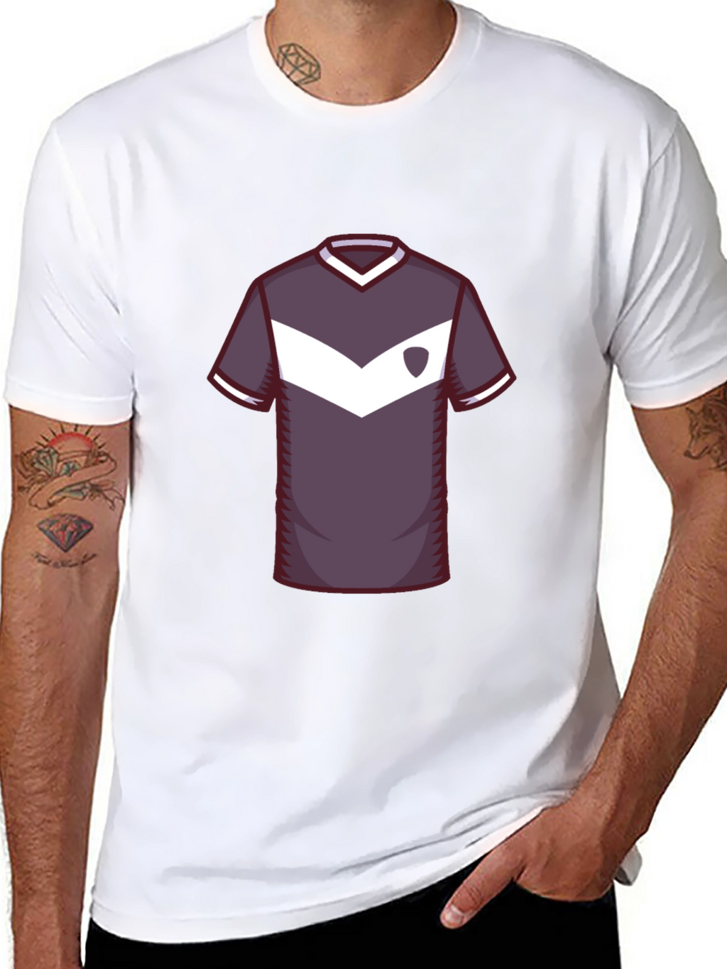 Stylish Soccer Jersey Graphic Tee - Black