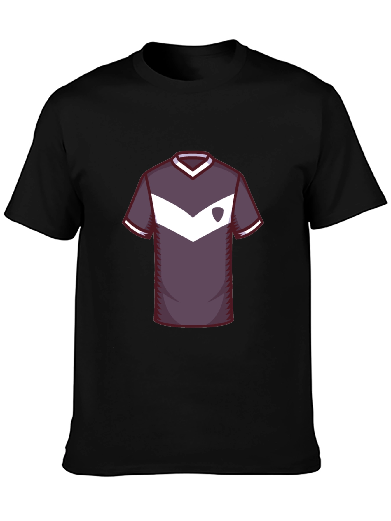 Stylish Soccer Jersey Graphic Tee - Black