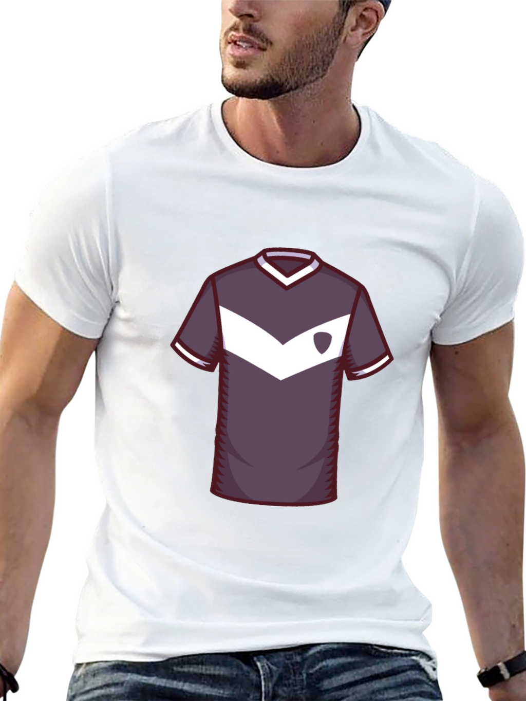Stylish Soccer Jersey Graphic Tee - Black