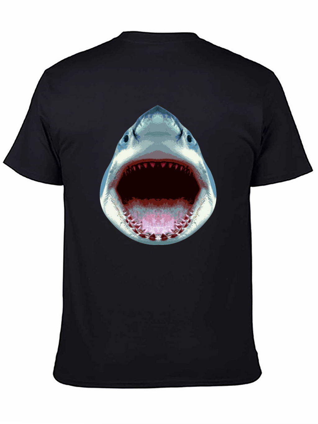 Shark Attack Graphic Tee - Black Cotton T-Shirt