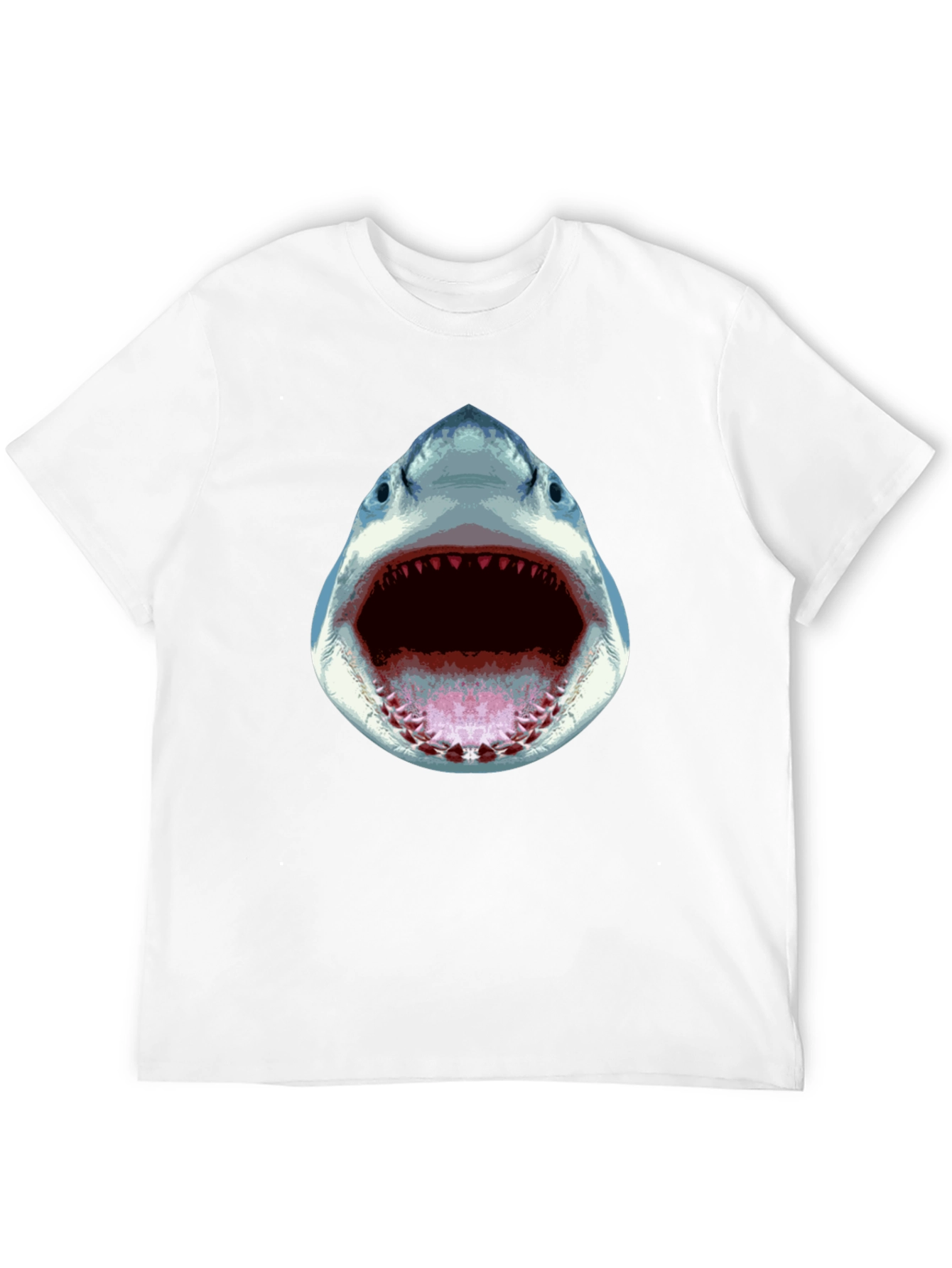 Shark Attack Graphic Tee - Black Cotton T-Shirt