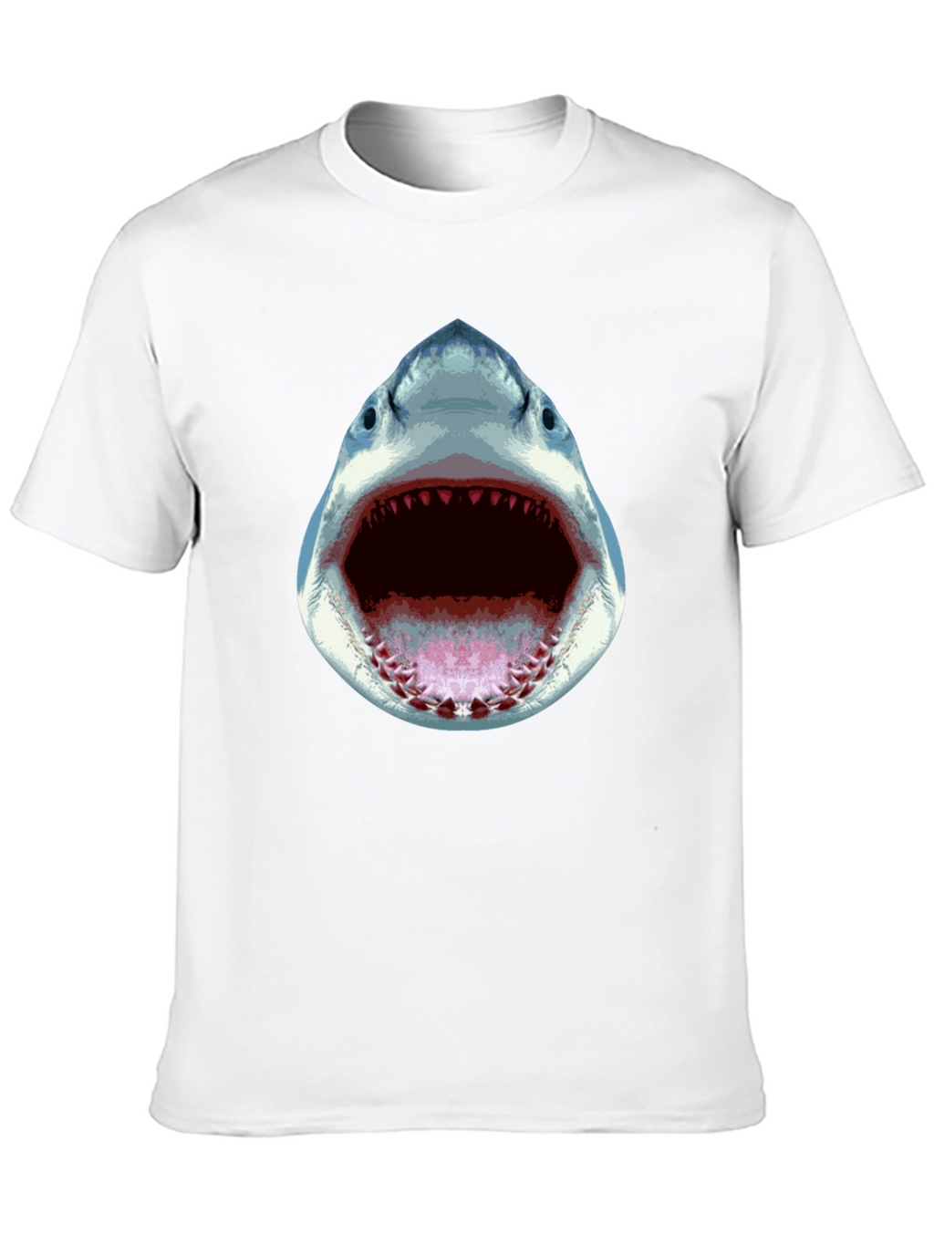 Shark Attack Graphic Tee - Black Cotton T-Shirt