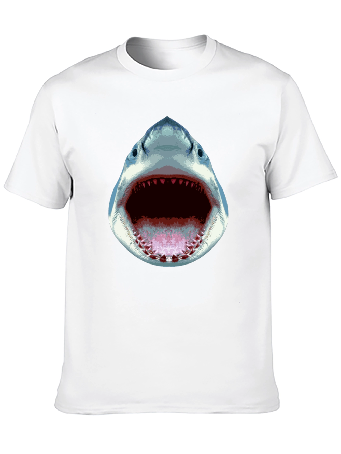 Shark Attack Graphic Tee - Black Cotton T-Shirt
