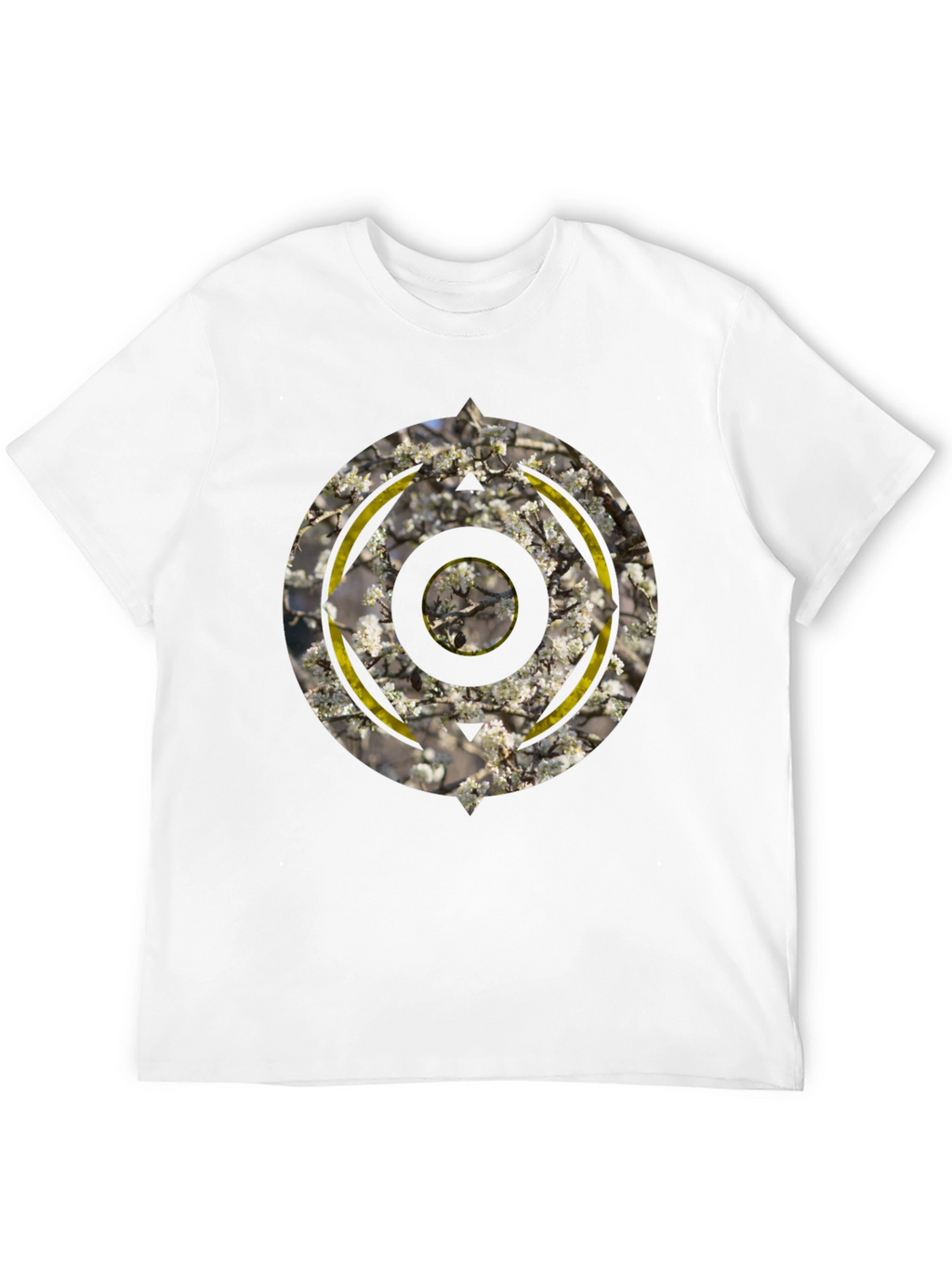 Abstract Circular Graphic Print Black T-Shirt