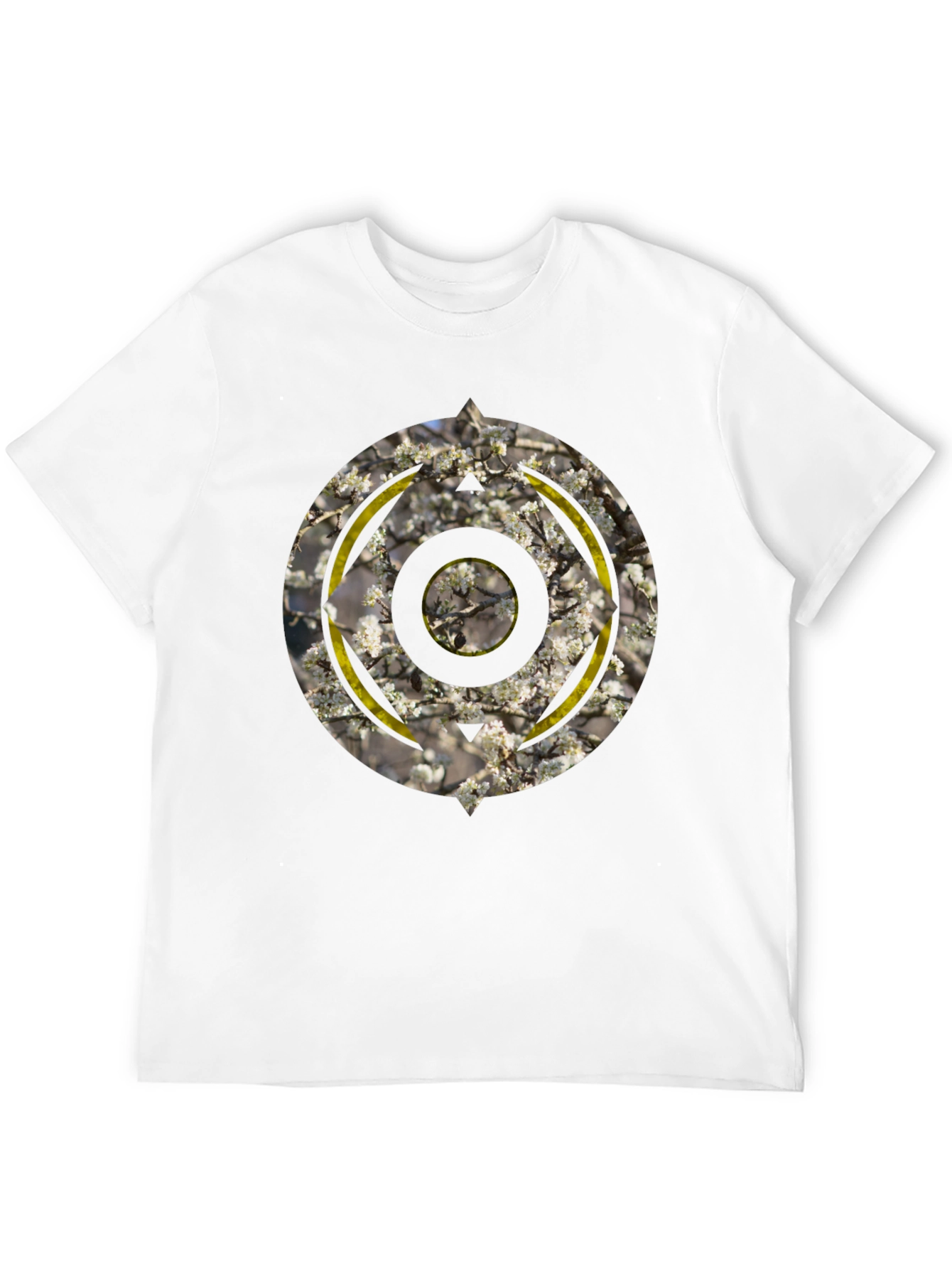 Abstract Circular Graphic Print Black T-Shirt