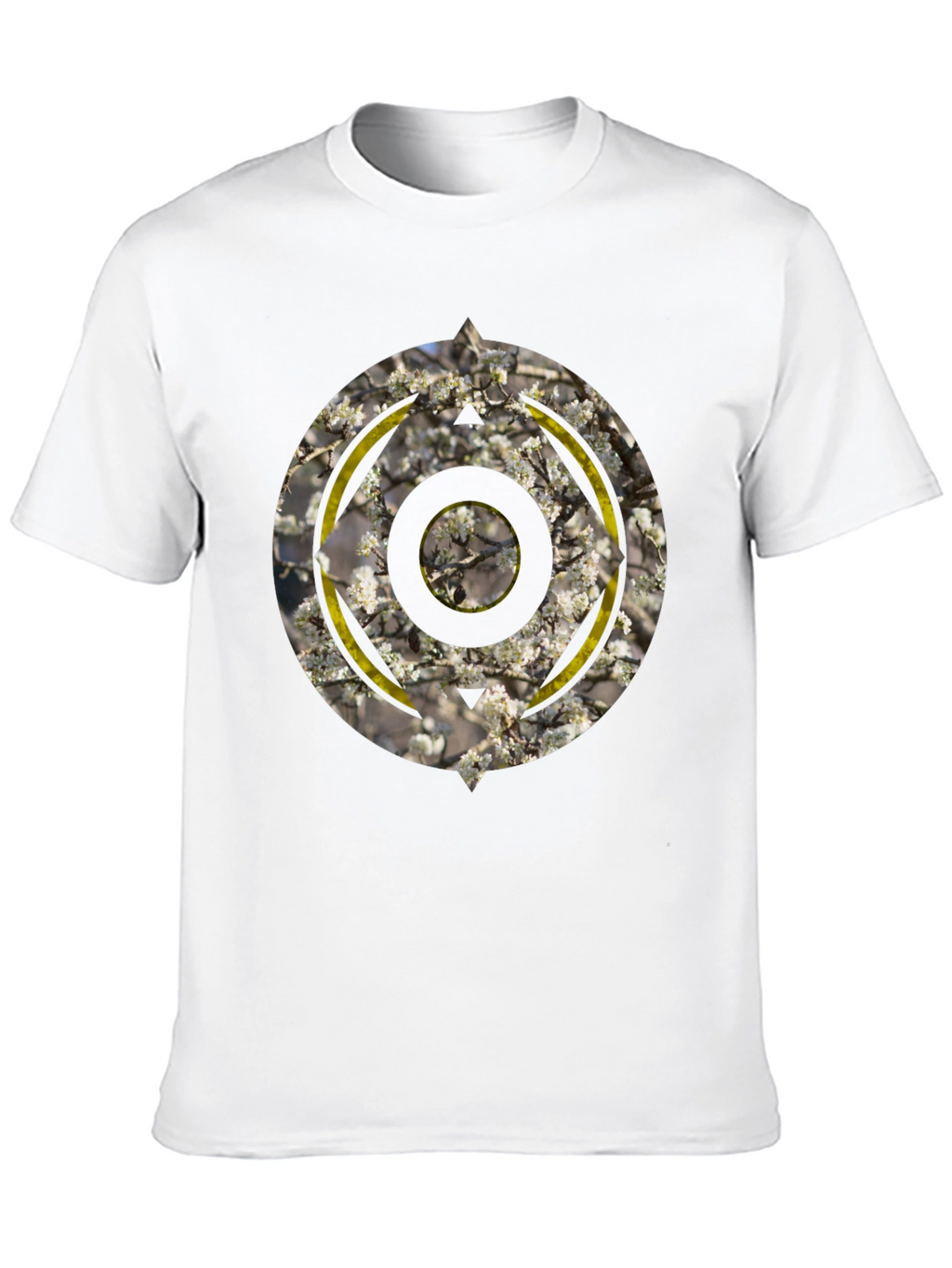 Abstract Circular Graphic Print Black T-Shirt