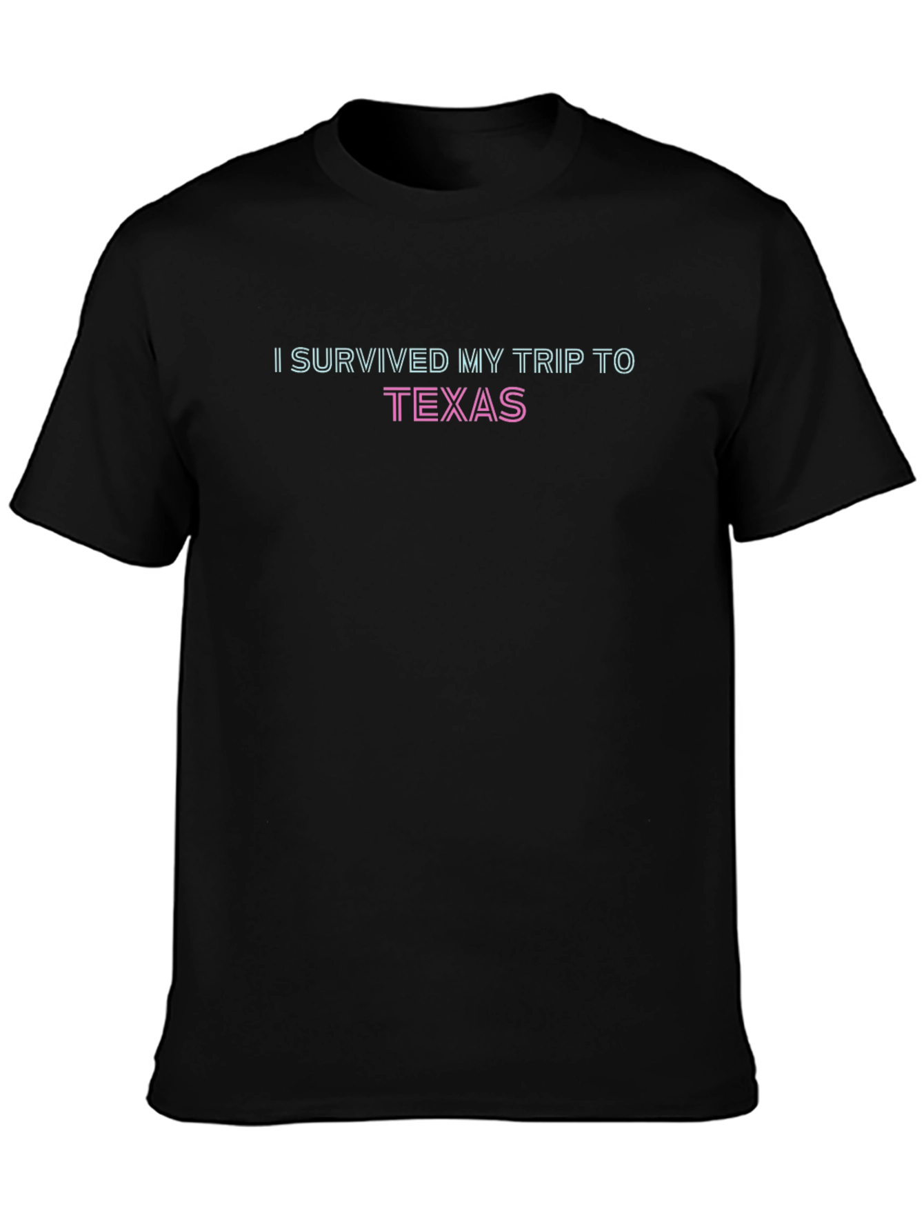 I Survived My Trip to Texas Black Cotton Tee