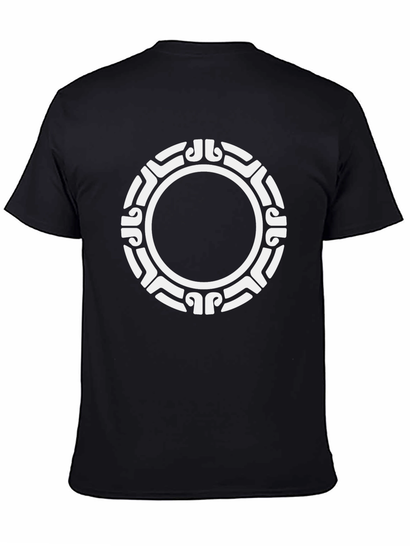 Tribal Circle Graphic Black T-Shirt