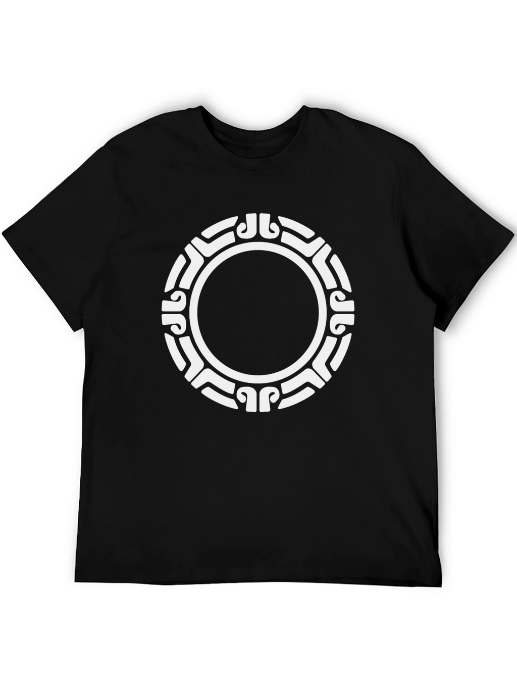 Tribal Circle Graphic Black T-Shirt