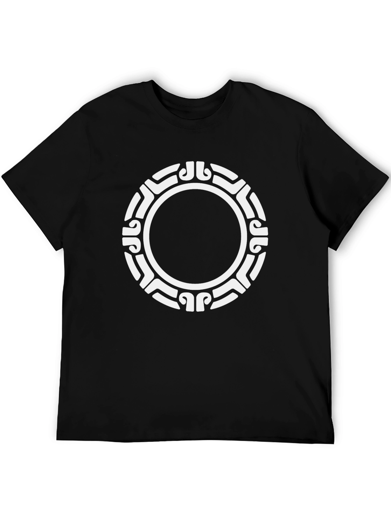 Tribal Circle Graphic Black T-Shirt