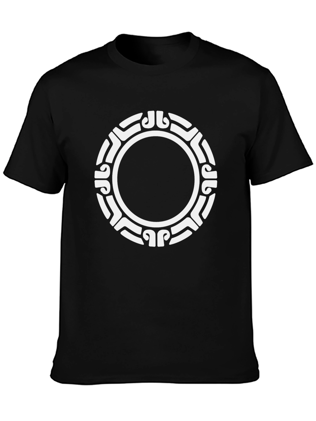 Tribal Circle Graphic Black T-Shirt