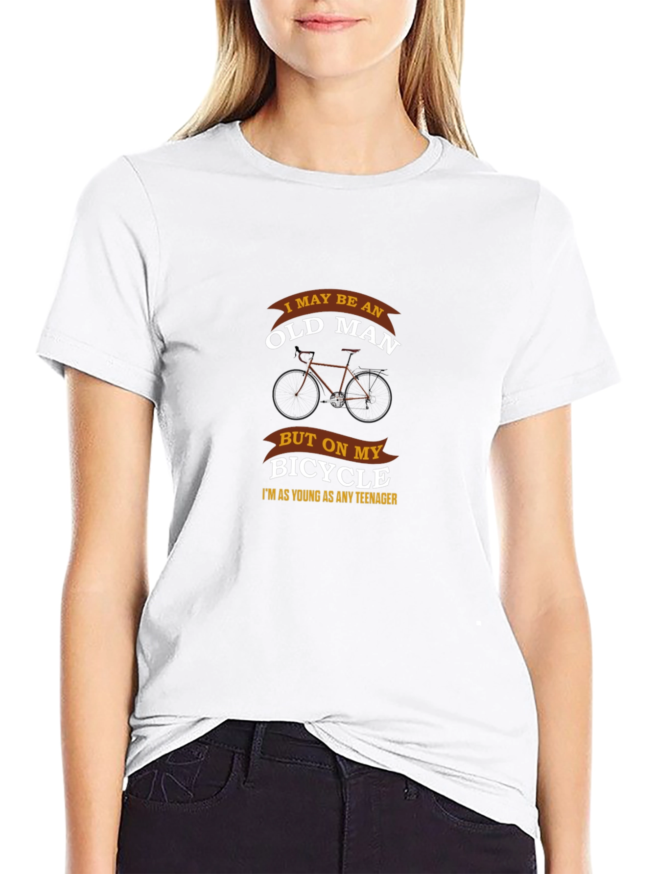 Old Man Bicycle T-Shirt - Youthful Rider