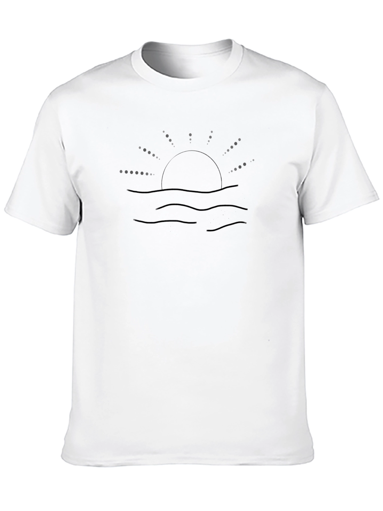 Minimalist Sunset Graphic T-Shirt - Black