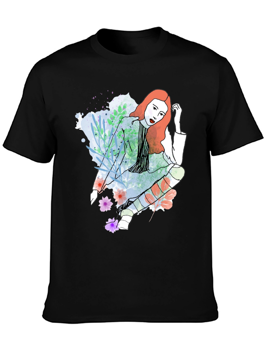Stylish Woman Graphic Tee - Artistic Design