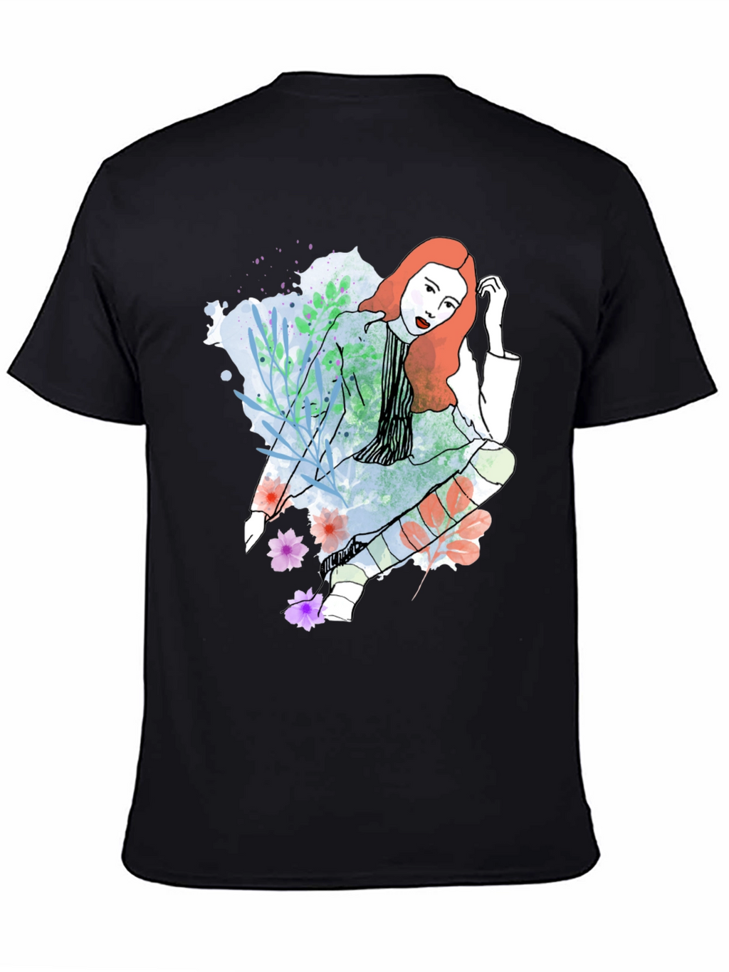 Stylish Woman Graphic Tee - Artistic Design
