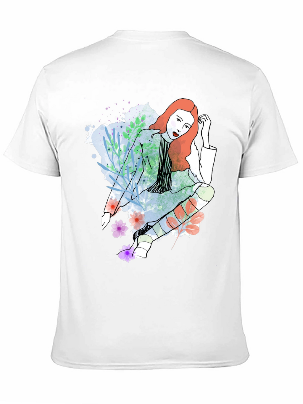 Stylish Woman Graphic Tee - Artistic Design