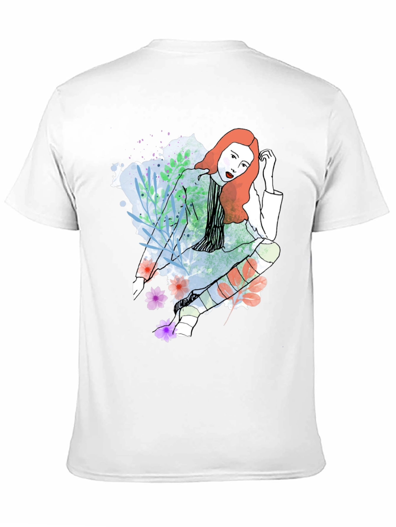 Stylish Woman Graphic Tee - Artistic Design