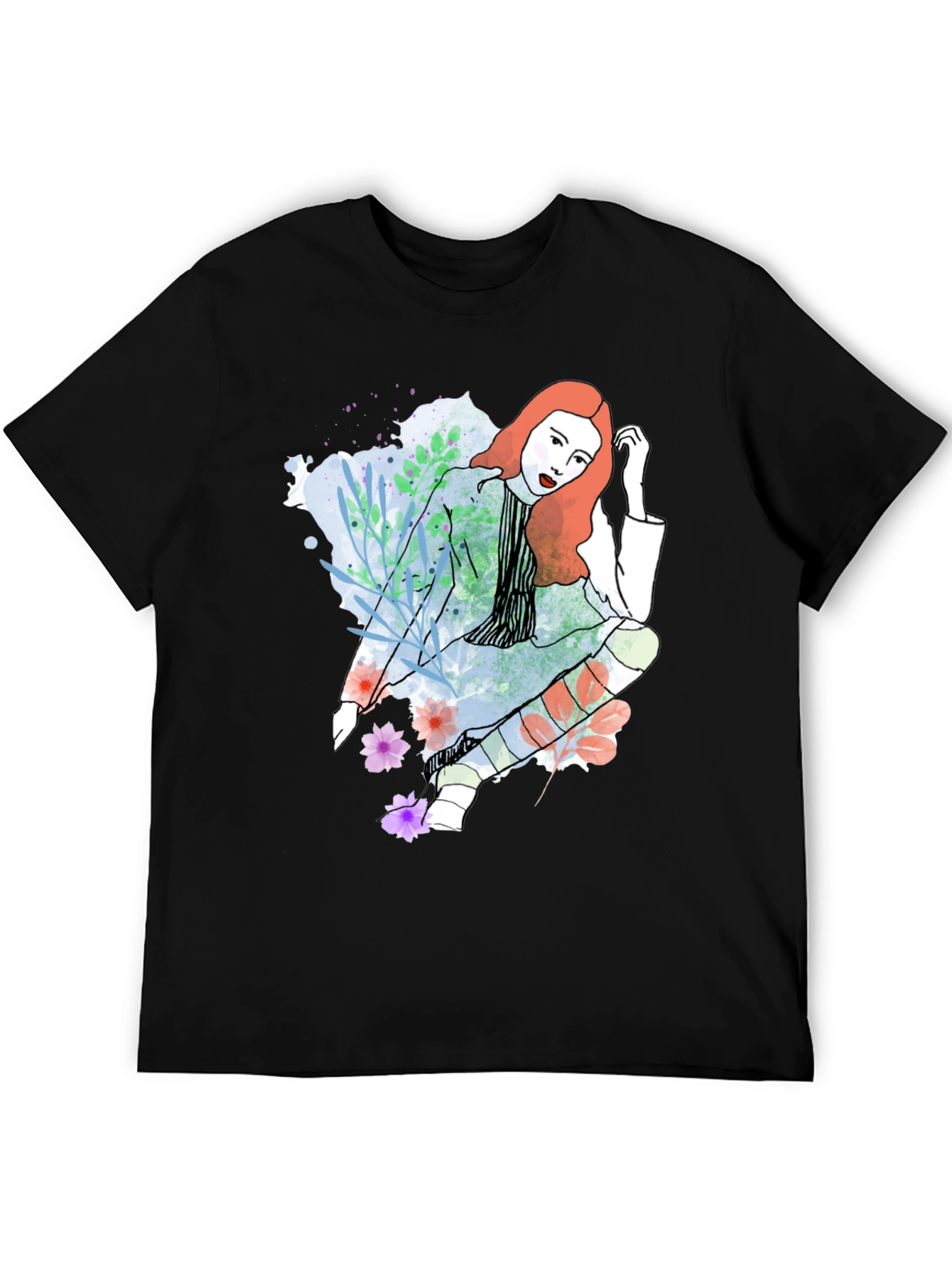 Stylish Woman Graphic Tee - Artistic Design