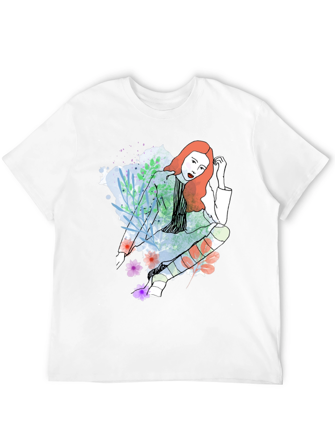 Stylish Woman Graphic Tee - Artistic Design