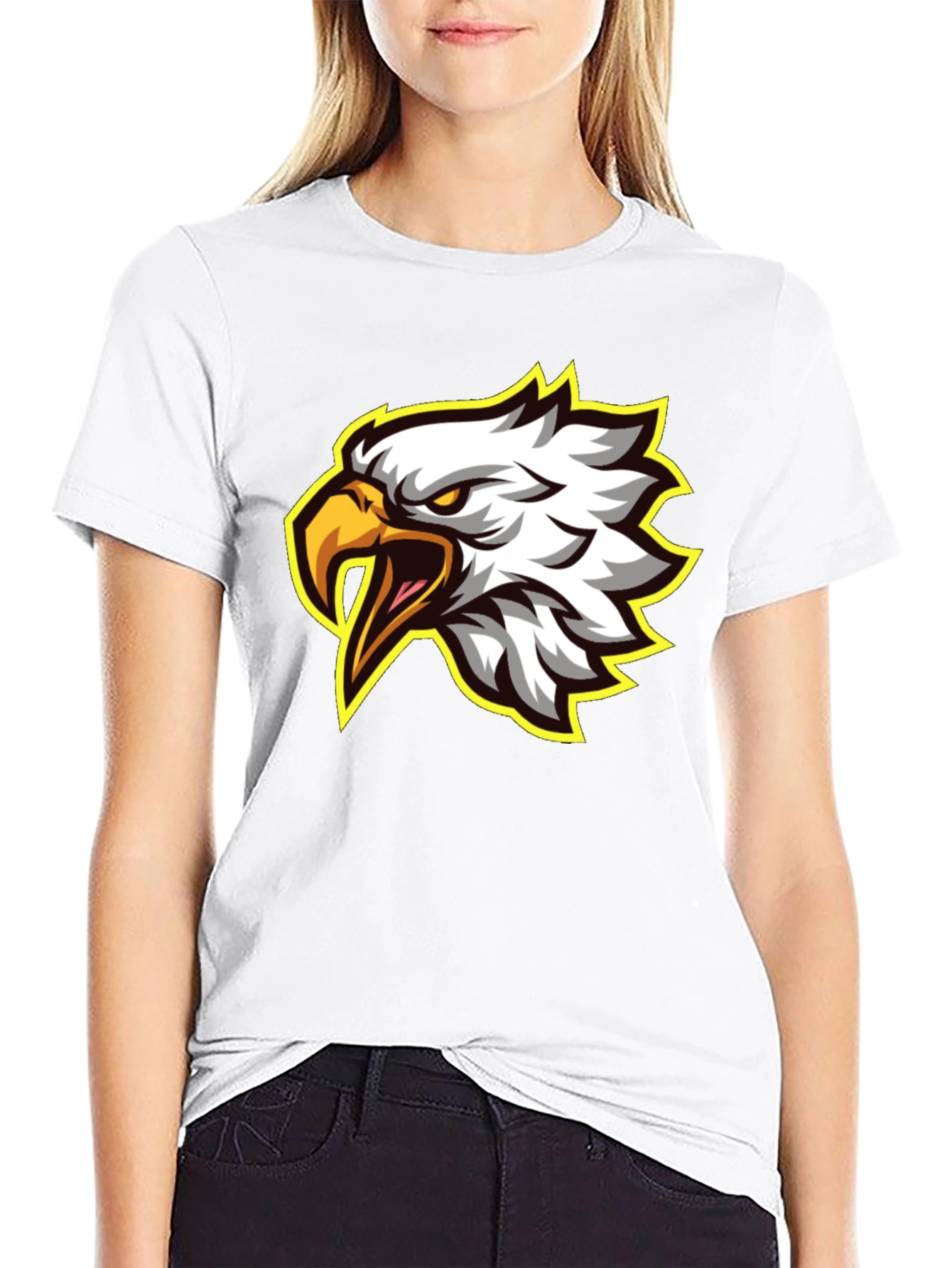 Eagle Graphic Tee - Fierce Bird Design Black T-Shirt