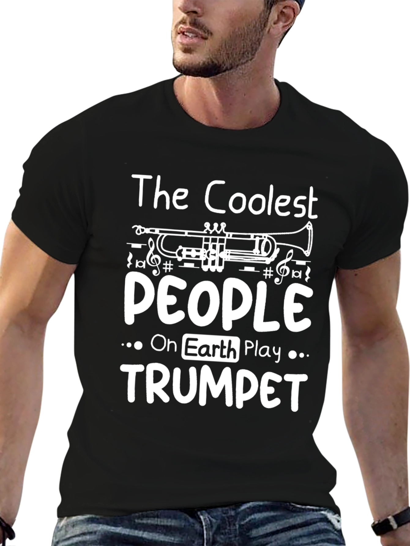 Coolest People Trumpet Player Black Graphic Tee