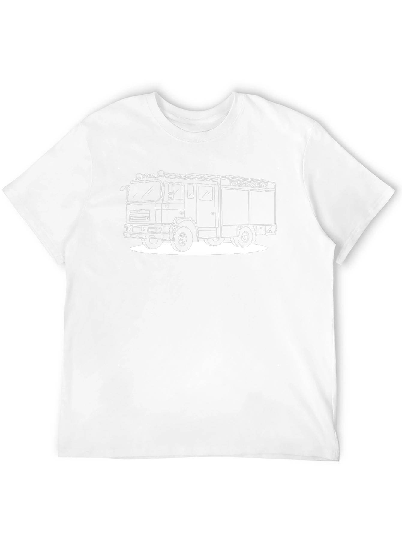 Fire Truck Graphic Tee - Black Cotton T-Shirt