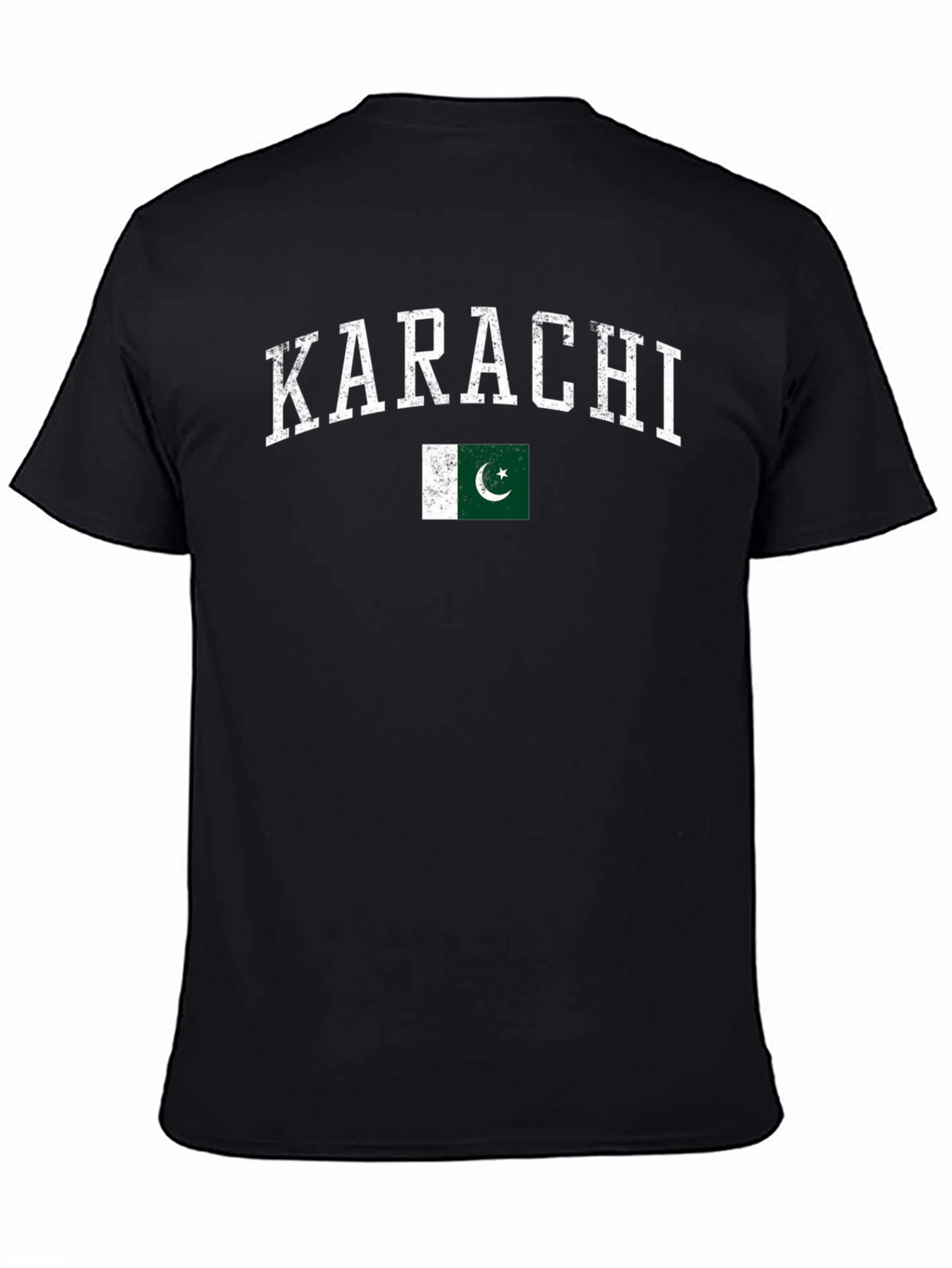 Karachi Pakistan Flag T-Shirt - Distressed Design
