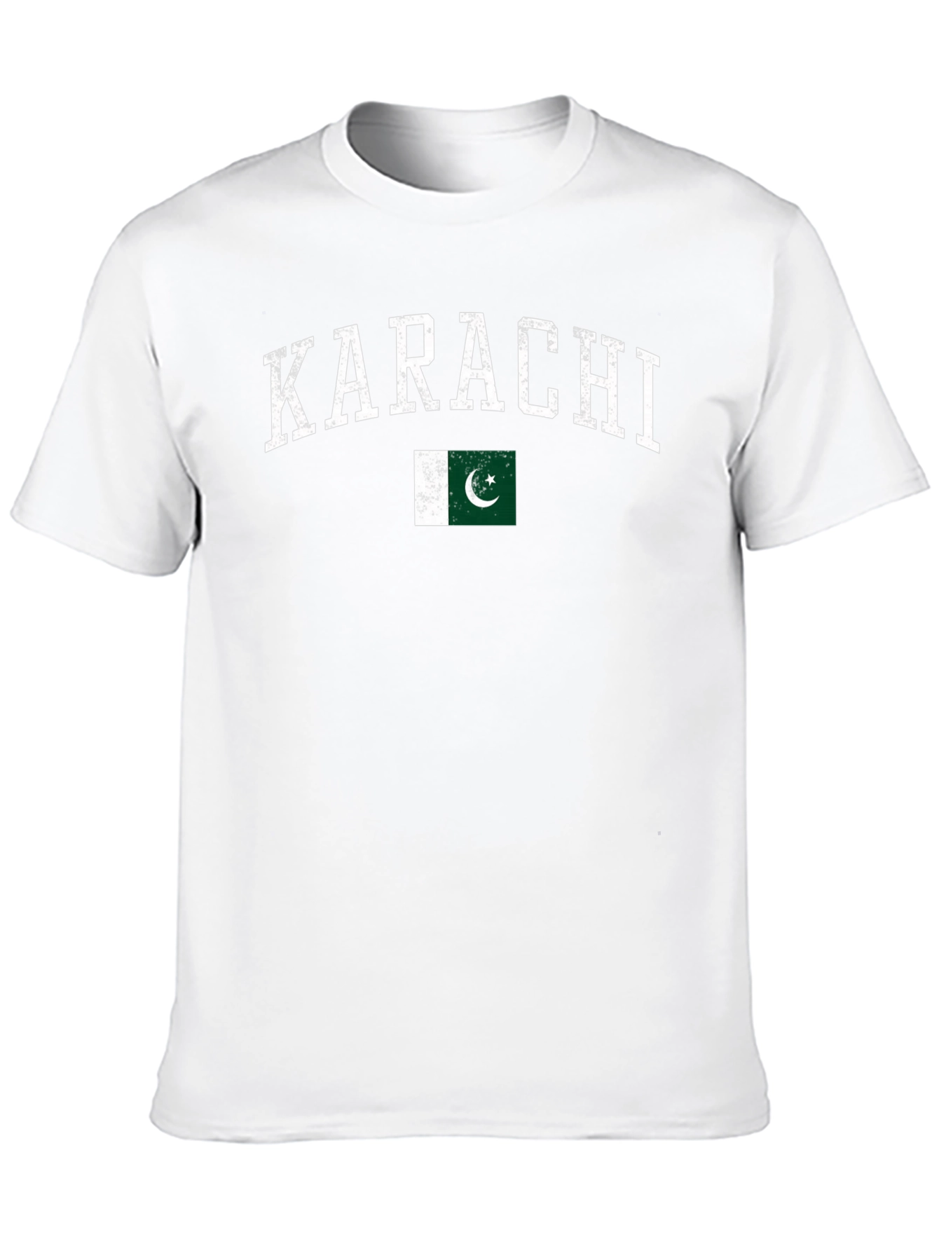 Karachi Pakistan Flag T-Shirt - Distressed Design
