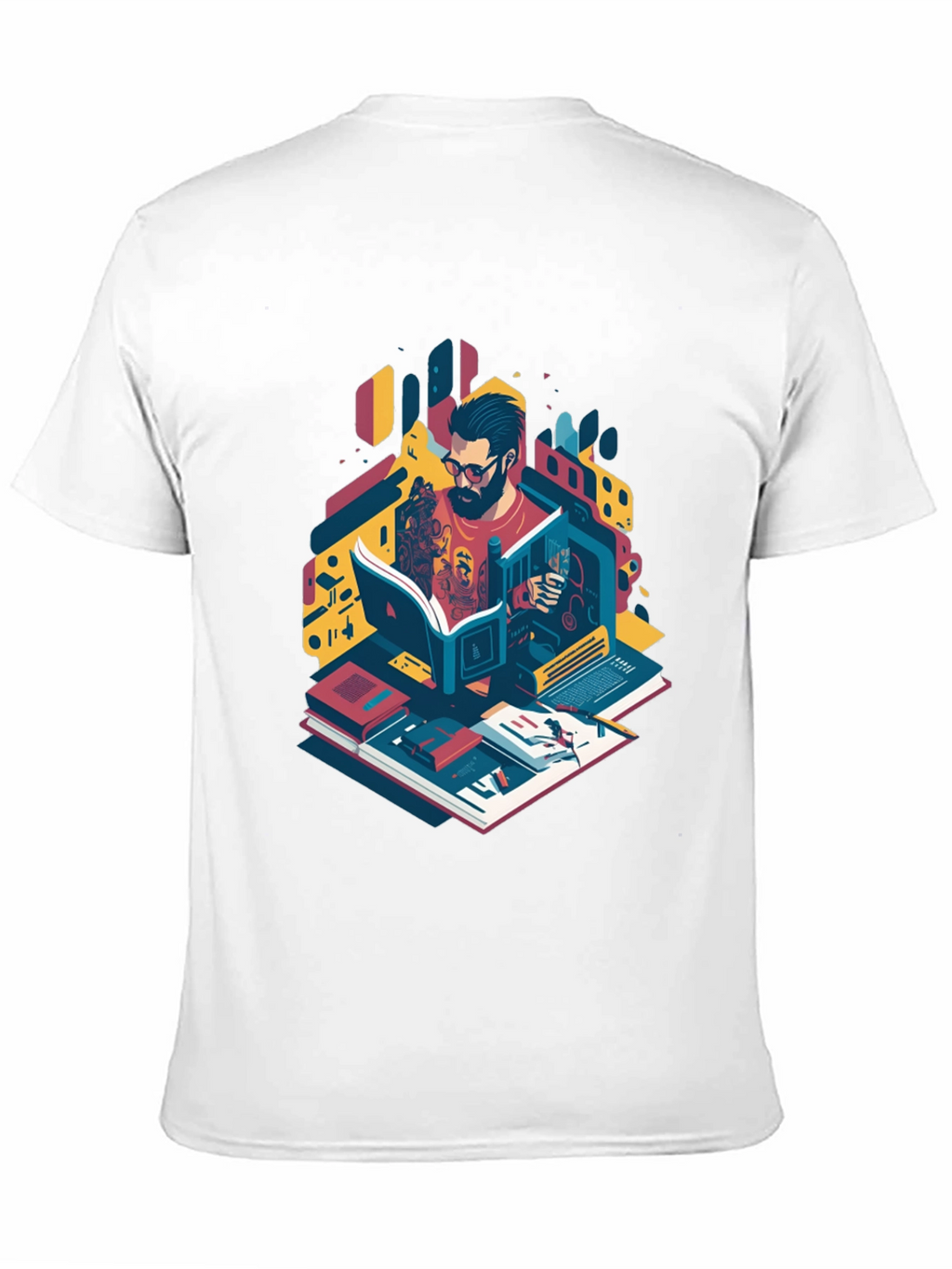 Bookworm Graphic Tee - Artistic Readers Shirt