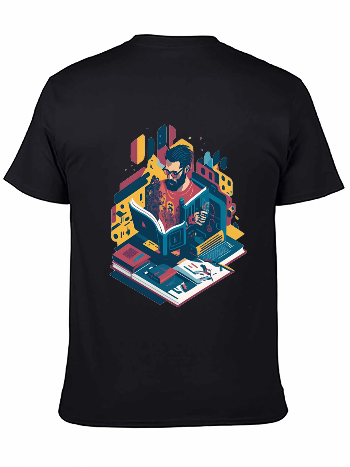 Bookworm Graphic Tee - Artistic Readers Shirt